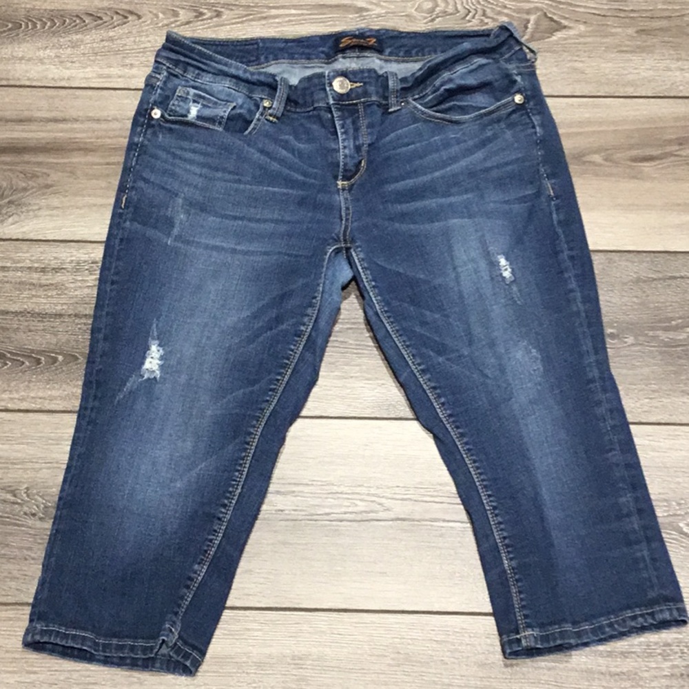 Seven distressed cropped jeans